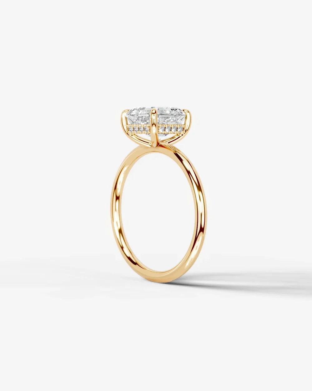 2 Carat Lab Grown Asscher Cut Diamond Pavé Basket Ring