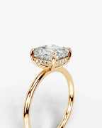 2 Carat Lab Grown Asscher Cut Diamond Pavé Basket Ring