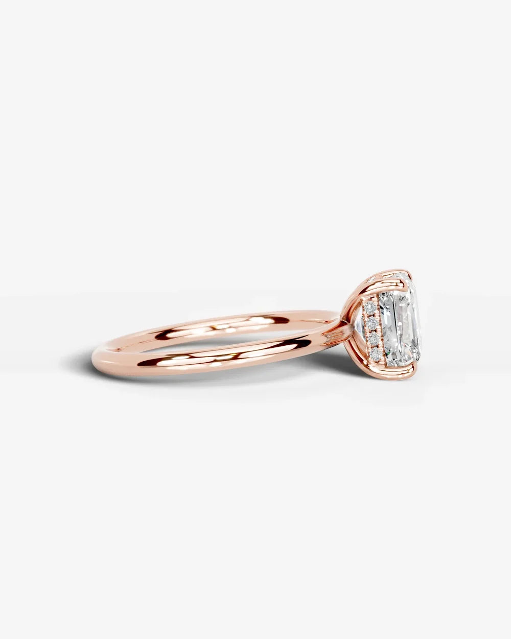 2 Carat Lab Grown Asscher Cut Diamond Pavé Basket Ring