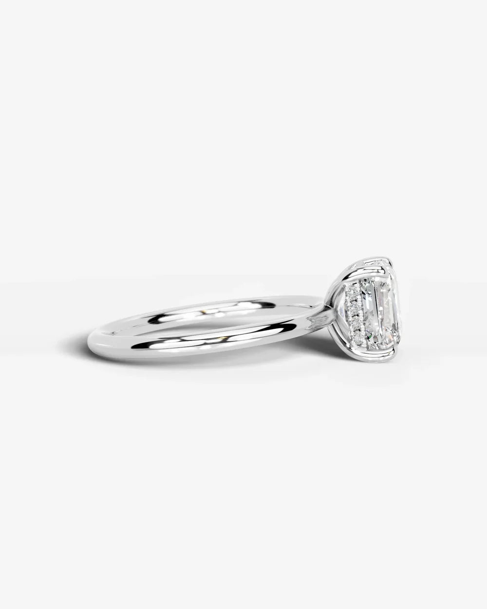 2 Carat Lab Grown Asscher Cut Diamond Pavé Basket Ring