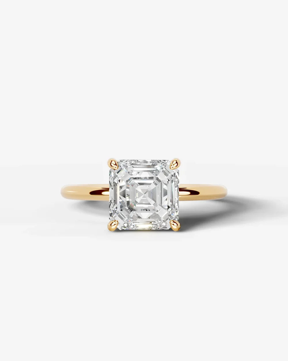 2 Carat Lab Grown Asscher Cut Diamond Pavé Basket Ring