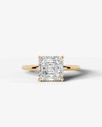 2 Carat Lab Grown Asscher Cut Diamond Pavé Basket Ring