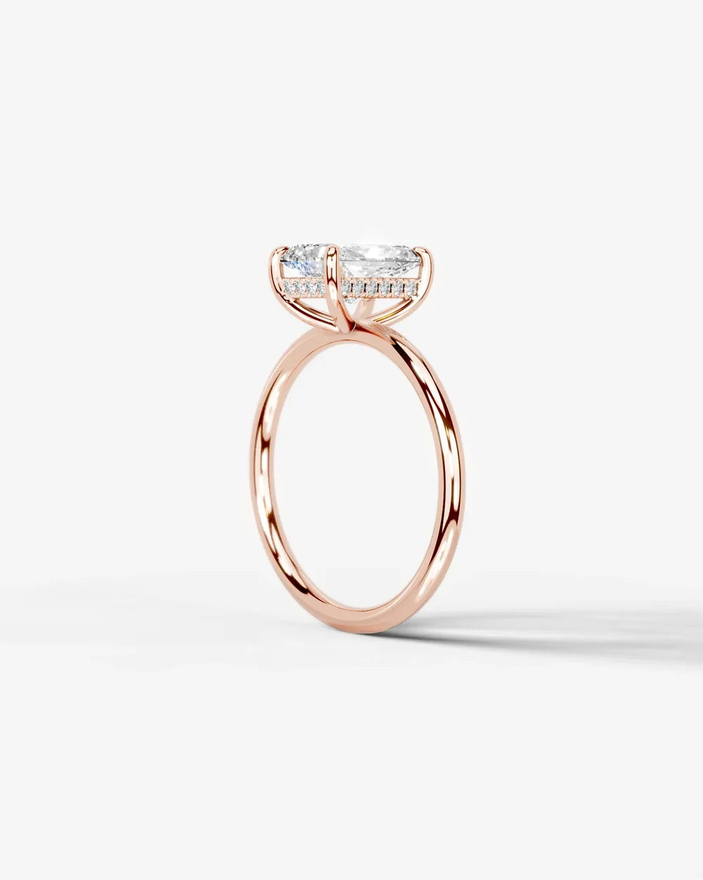 2 Carat Lab Grown Elongated Radiant Diamond Pavé Basket Ring