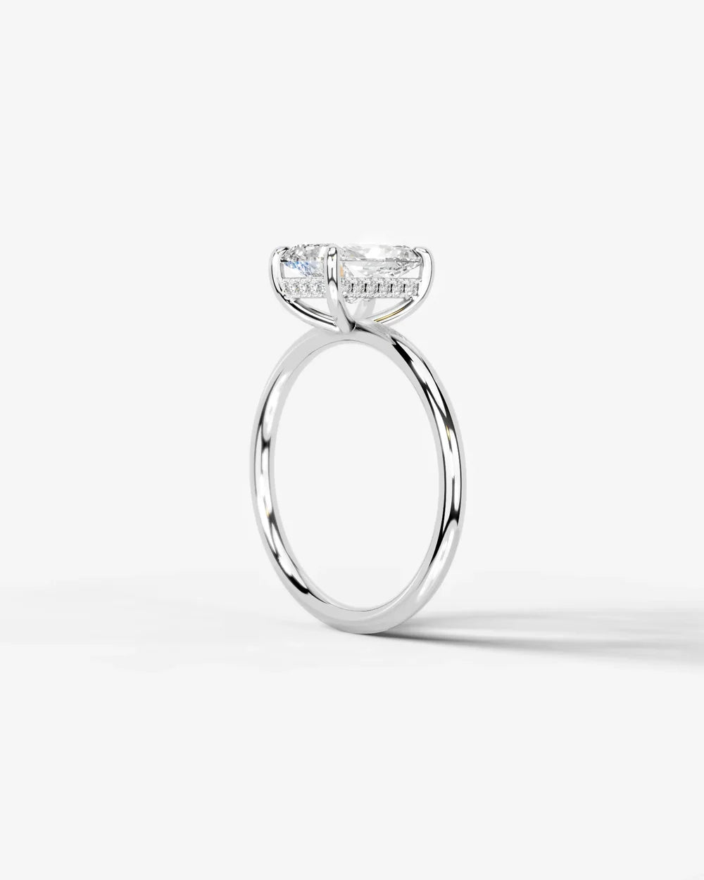 2 Carat Lab Grown Radiant Cut Diamond Pavé Basket Ring