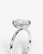 2 Carat Lab Grown Elongated Radiant Diamond Pavé Basket Ring