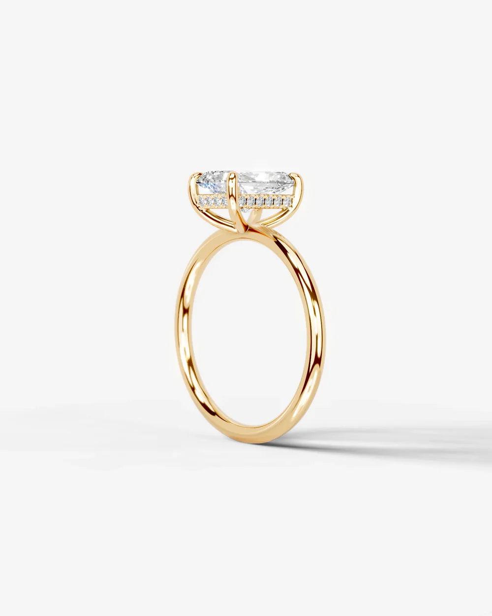 2 Carat Lab Grown Elongated Radiant Diamond Pavé Basket Ring