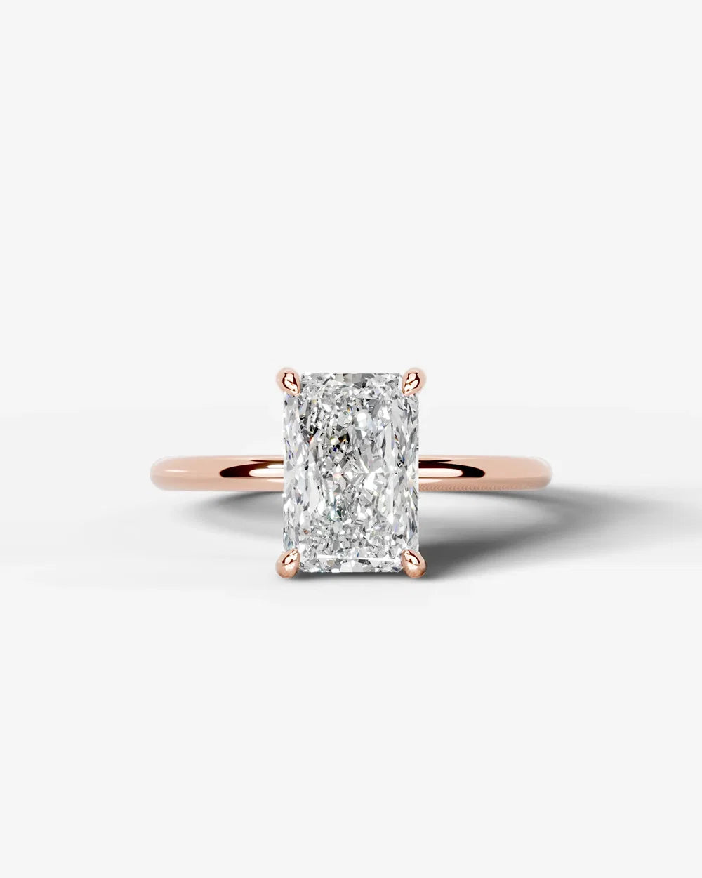 2 Carat Lab Grown Elongated Radiant Diamond Pavé Basket Ring
