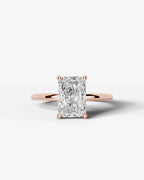 2 Carat Lab Grown Radiant Cut Diamond Pavé Basket Ring