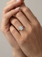2 Carat Lab Grown Elongated Radiant Diamond Pavé Basket Ring