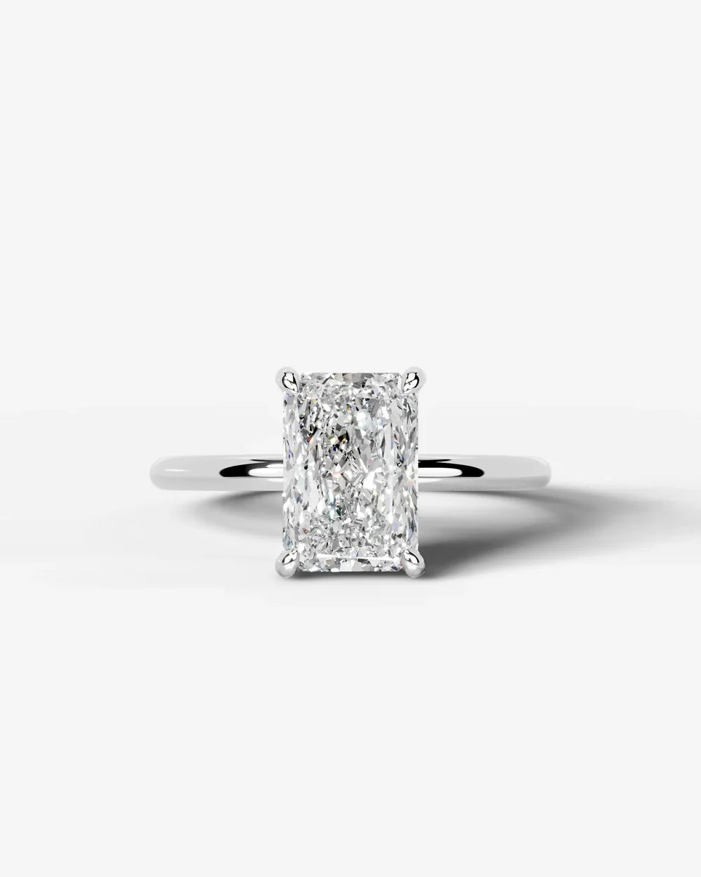 2 Carat Lab Grown Elongated Radiant Diamond Pavé Basket Ring