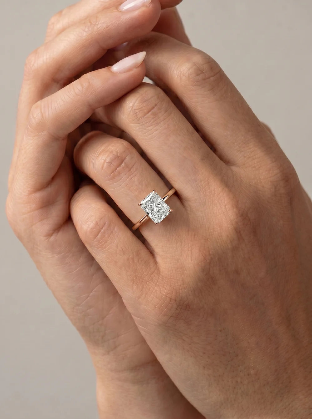 2 Carat Lab Grown Radiant Cut Diamond Pavé Basket Ring