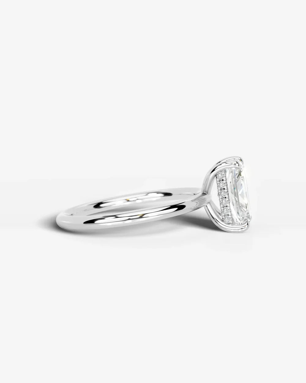 2 Carat Lab Grown Radiant Cut Diamond Pavé Basket Ring