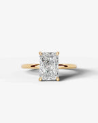 2 Carat Lab Grown Elongated Radiant Diamond Pavé Basket Ring