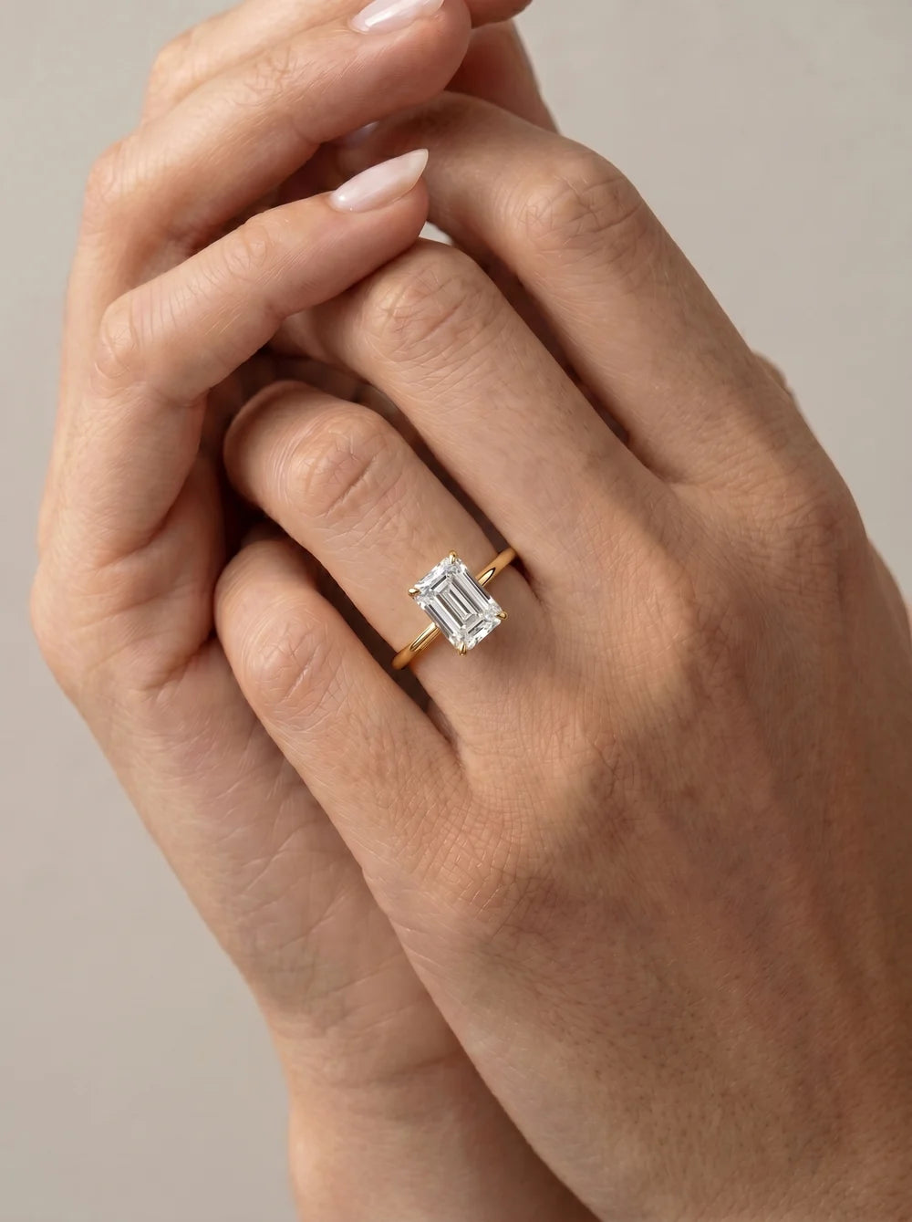 2 Carat Lab Grown Diamond Emerald Cut Solitaire Engagement Ring
