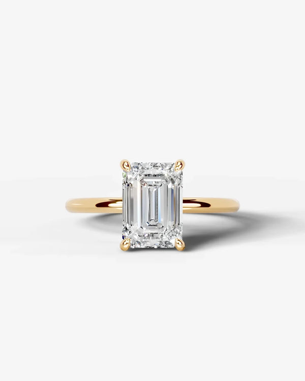 2 Carat Lab Grown Diamond Emerald Cut Solitaire Engagement Ring