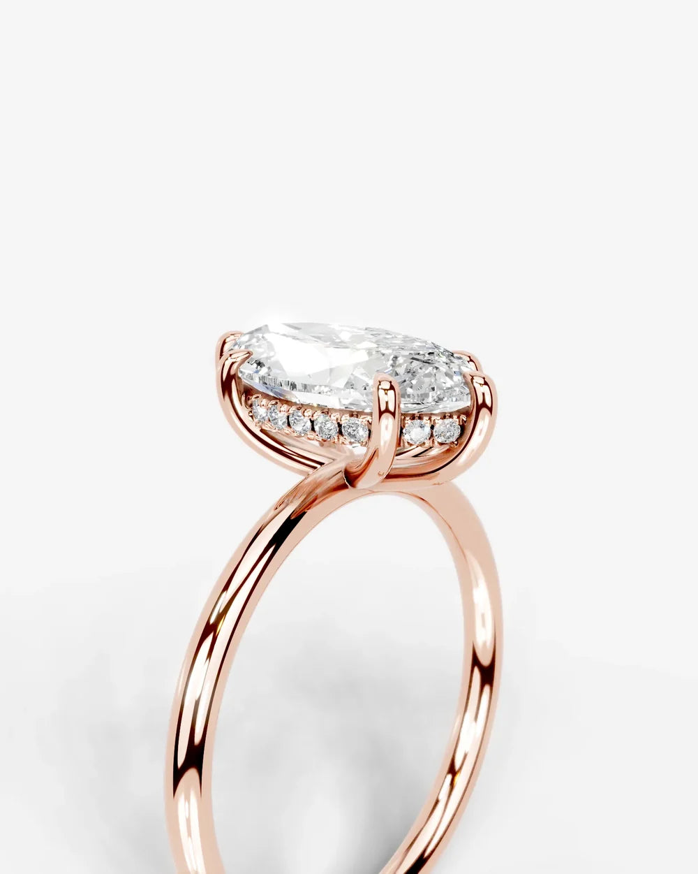 2 Carat Lab Grown Marquise Diamond Pavé Basket Ring