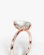 2 Carat Lab Grown Marquise Diamond Pavé Basket Ring