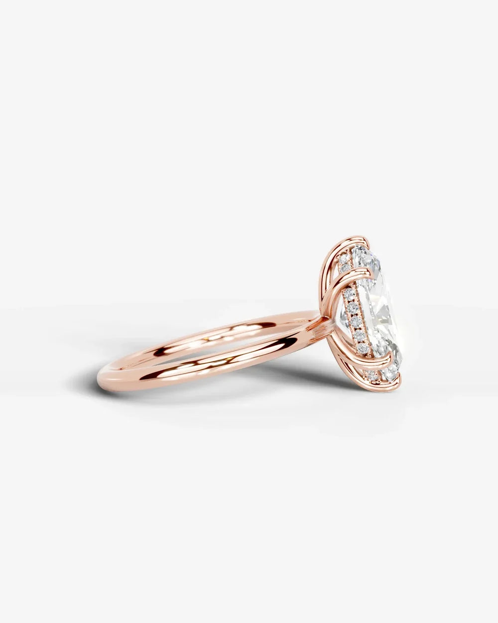 2 Carat Lab Grown Marquise Diamond Pavé Basket Ring