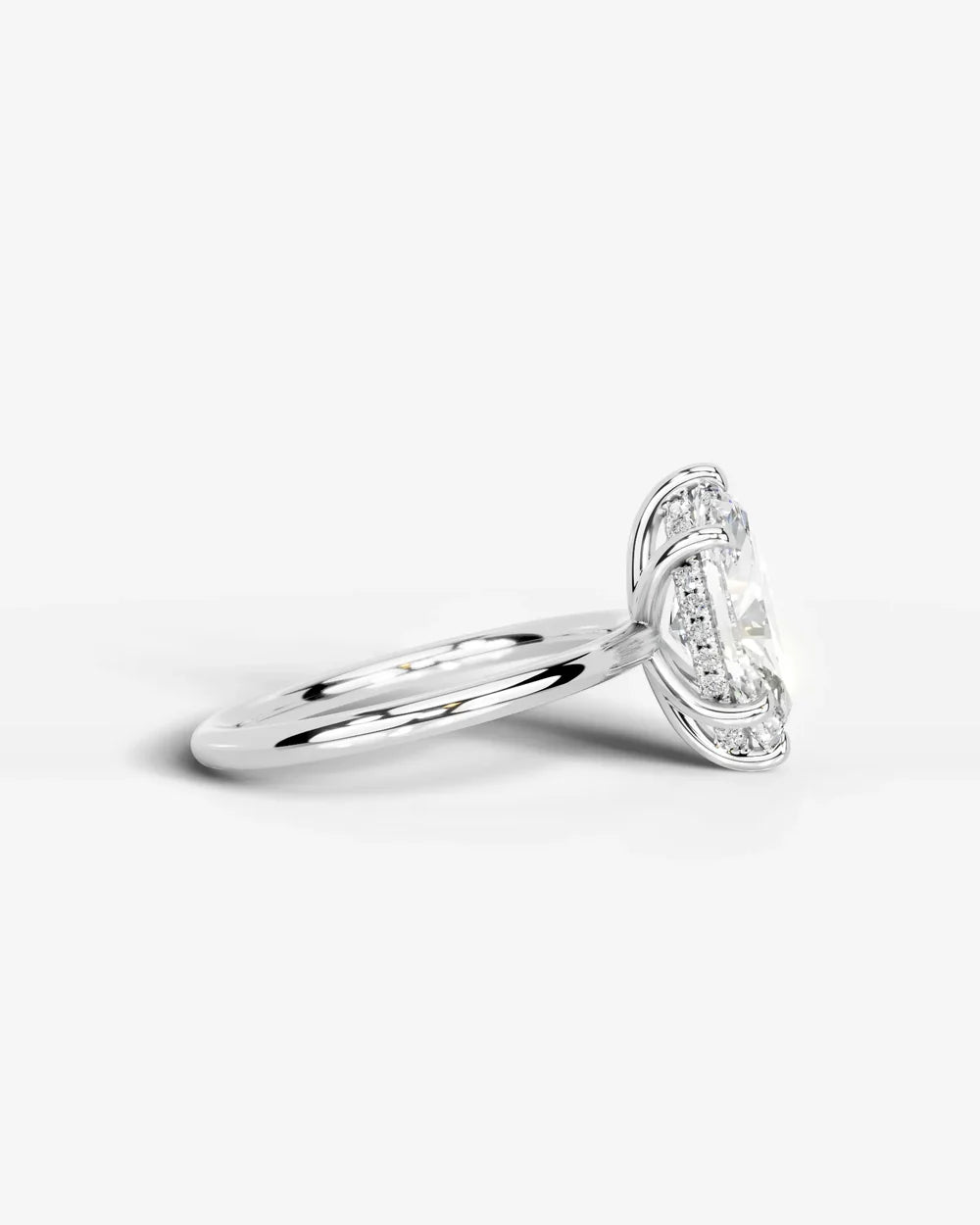 2 Carat Lab Grown Marquise Diamond Pavé Basket Ring