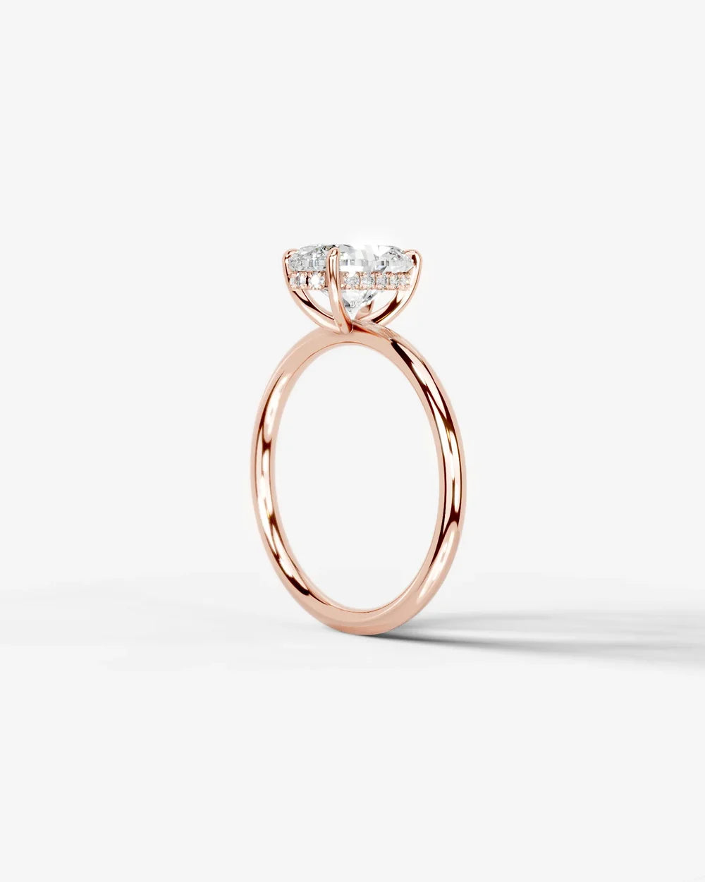 2 Carat Lab Grown Oval Diamond Pavé Basket Ring
