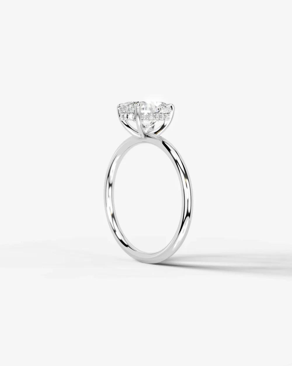 2 Carat Lab Grown Oval Diamond Pavé Basket Ring