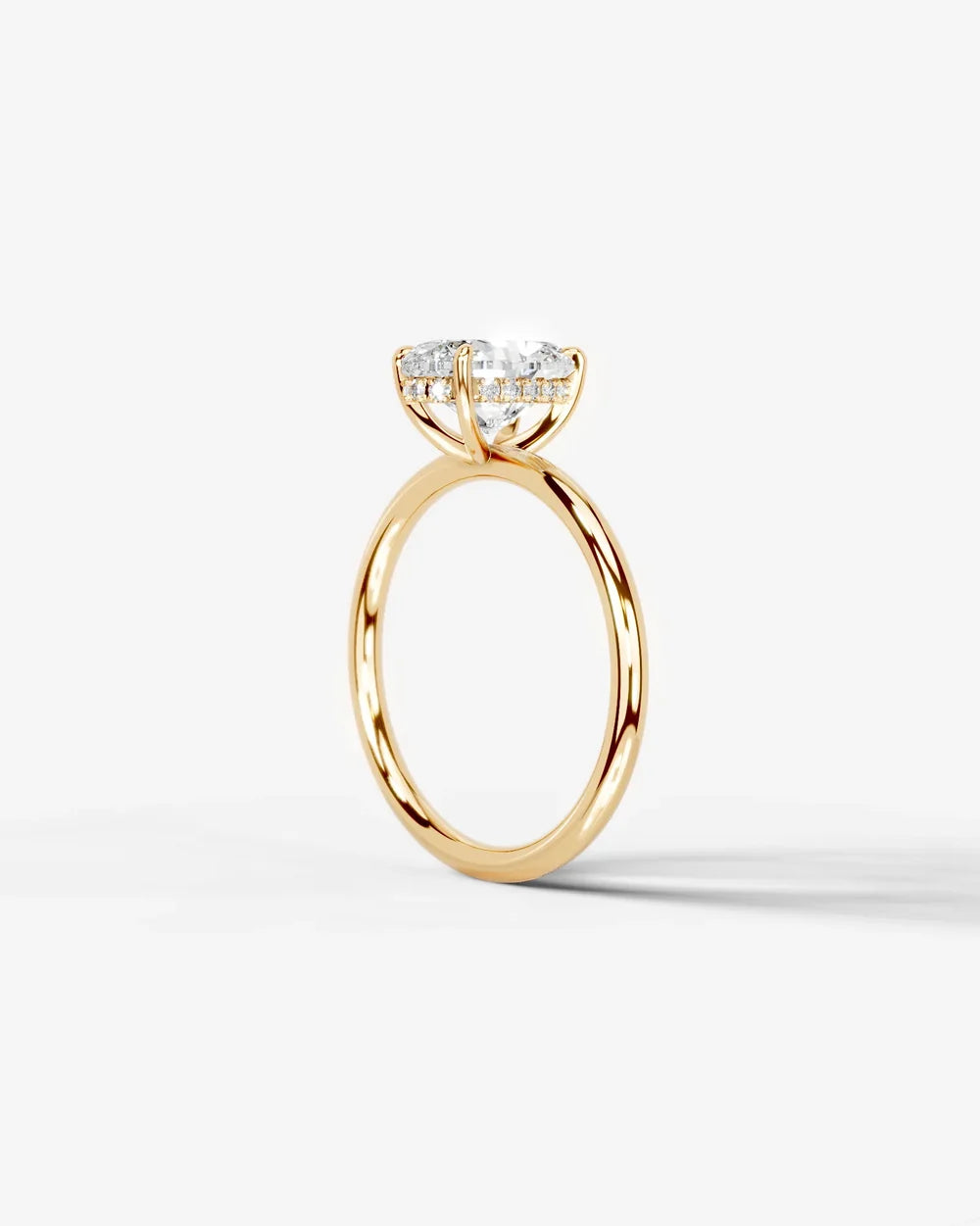 2 Carat Lab Grown Oval Diamond Pavé Basket Ring