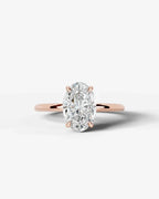 2 Carat Lab Grown Oval Diamond Pavé Basket Ring
