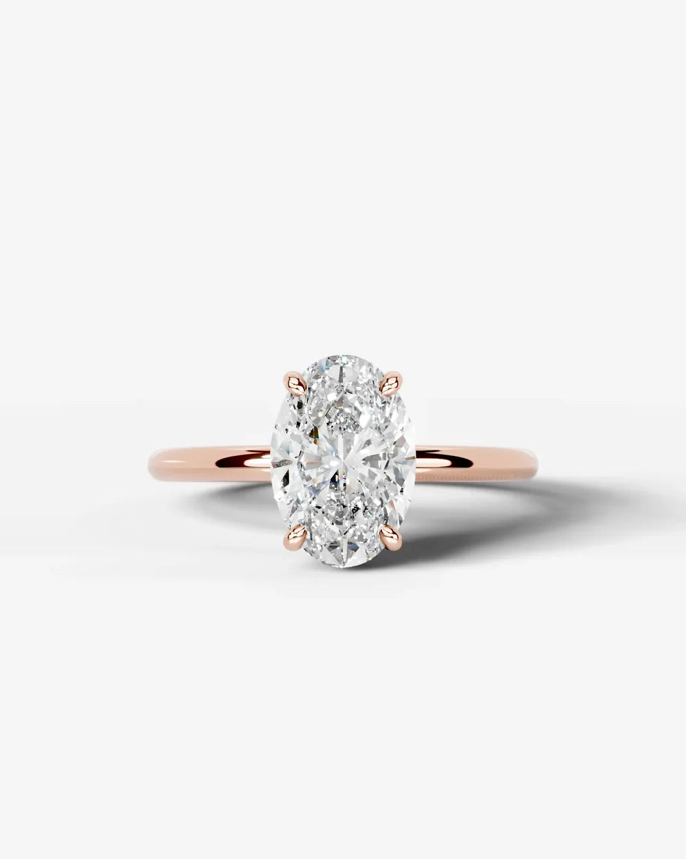 2 Carat Lab Grown Oval Diamond Pavé Basket Ring