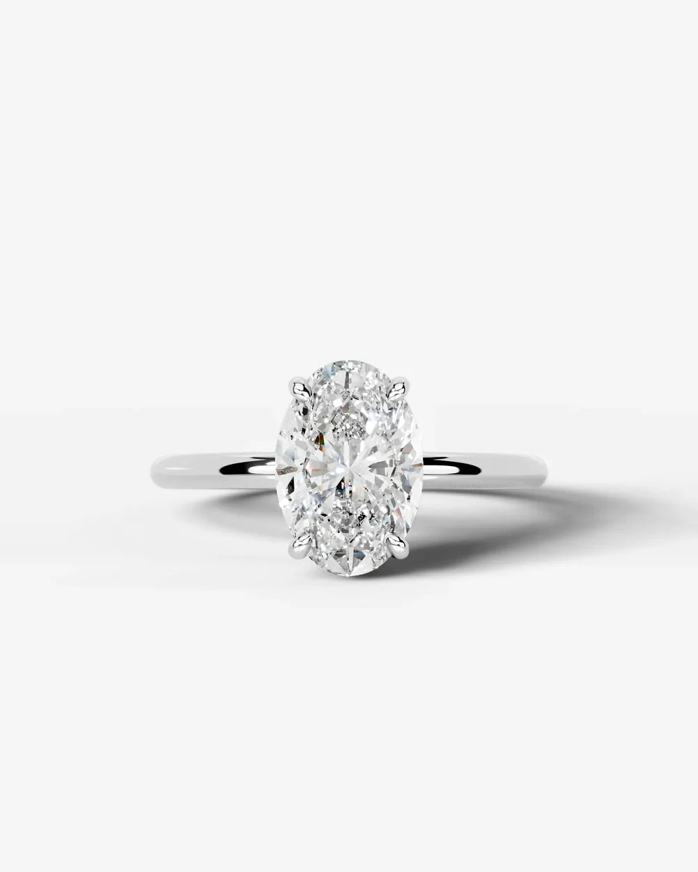 2 Carat Lab Grown Oval Diamond Pavé Basket Ring