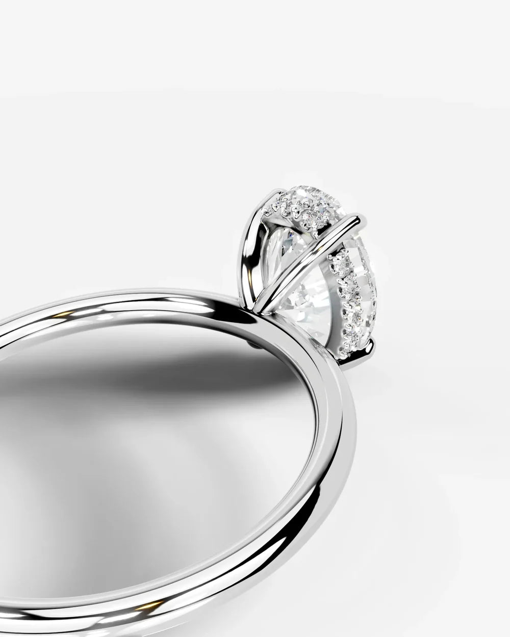 2 Carat Lab Grown Oval Diamond Pavé Basket Ring