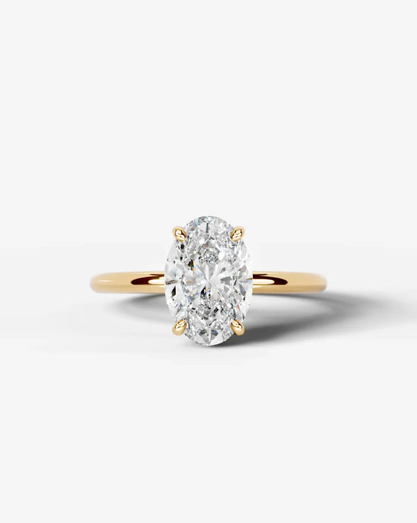 2 Carat Lab Grown Oval Diamond Pavé Basket Ring