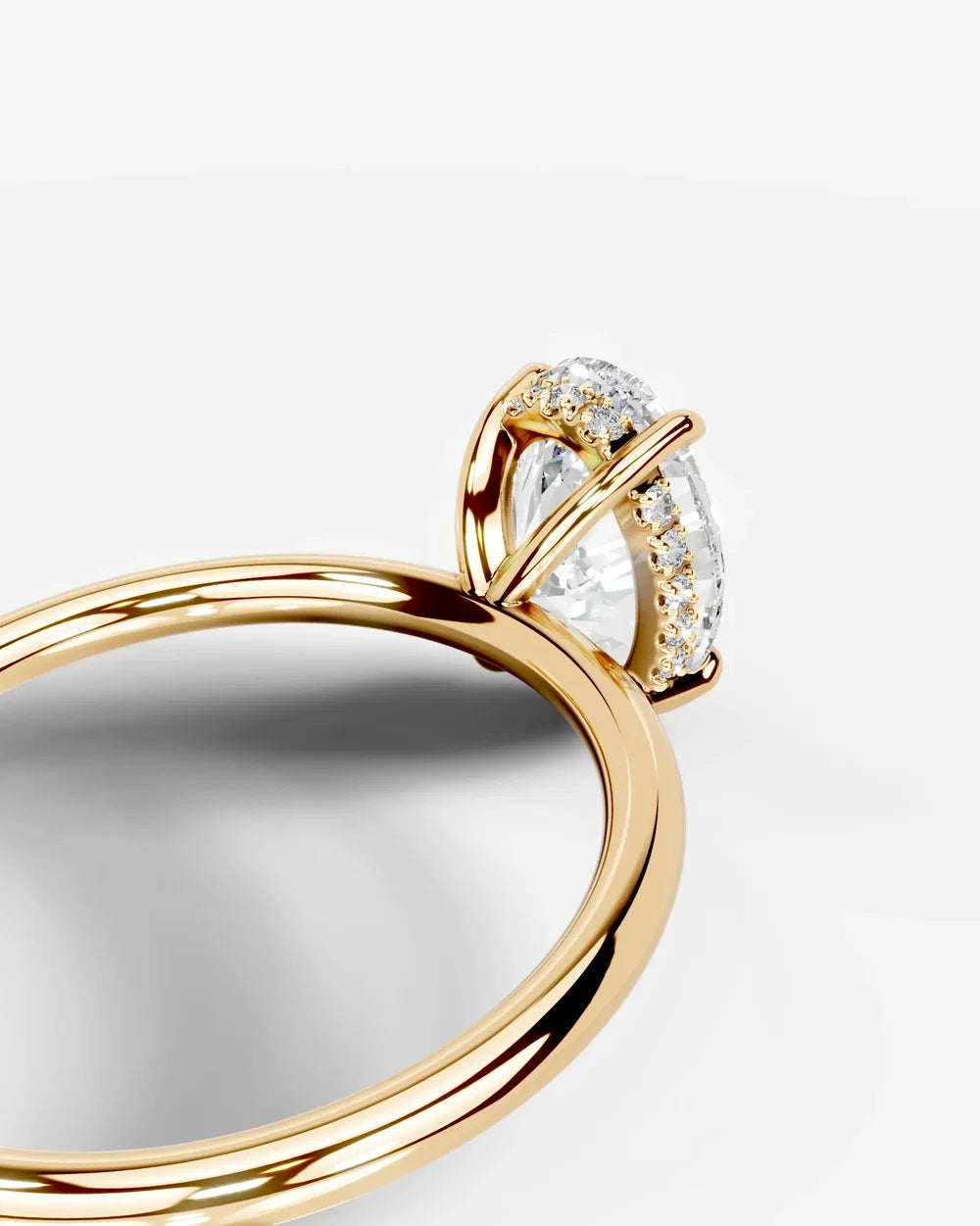 2 Carat Lab Grown Oval Diamond Pavé Basket Ring
