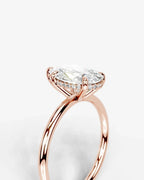 2 Carat Lab Grown Pear Diamond Pavé Basket Ring