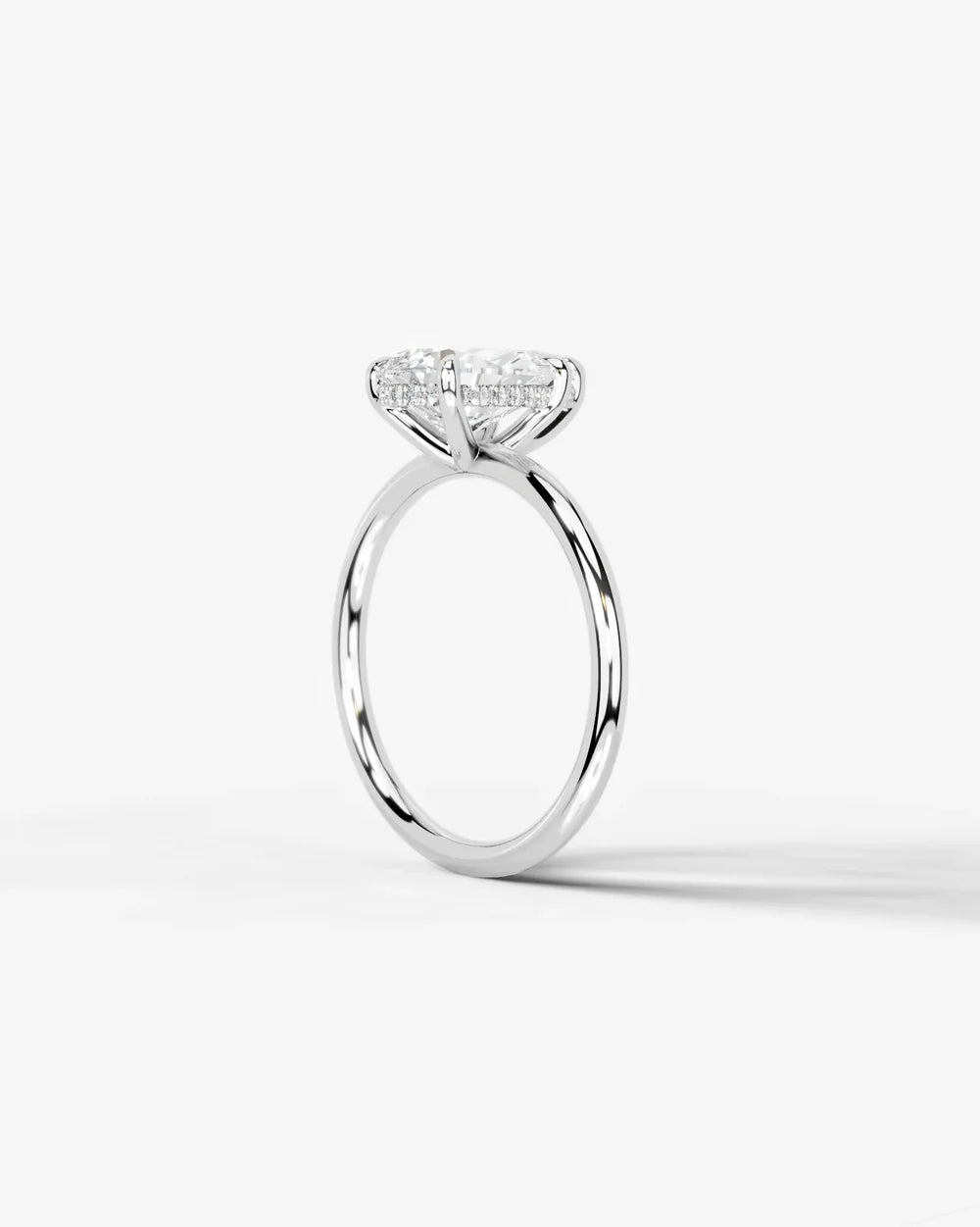 2 Carat Lab Grown Pear Diamond Pavé Basket Ring