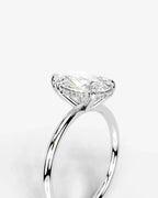 2 Carat Lab Grown Pear Diamond Pavé Basket Ring