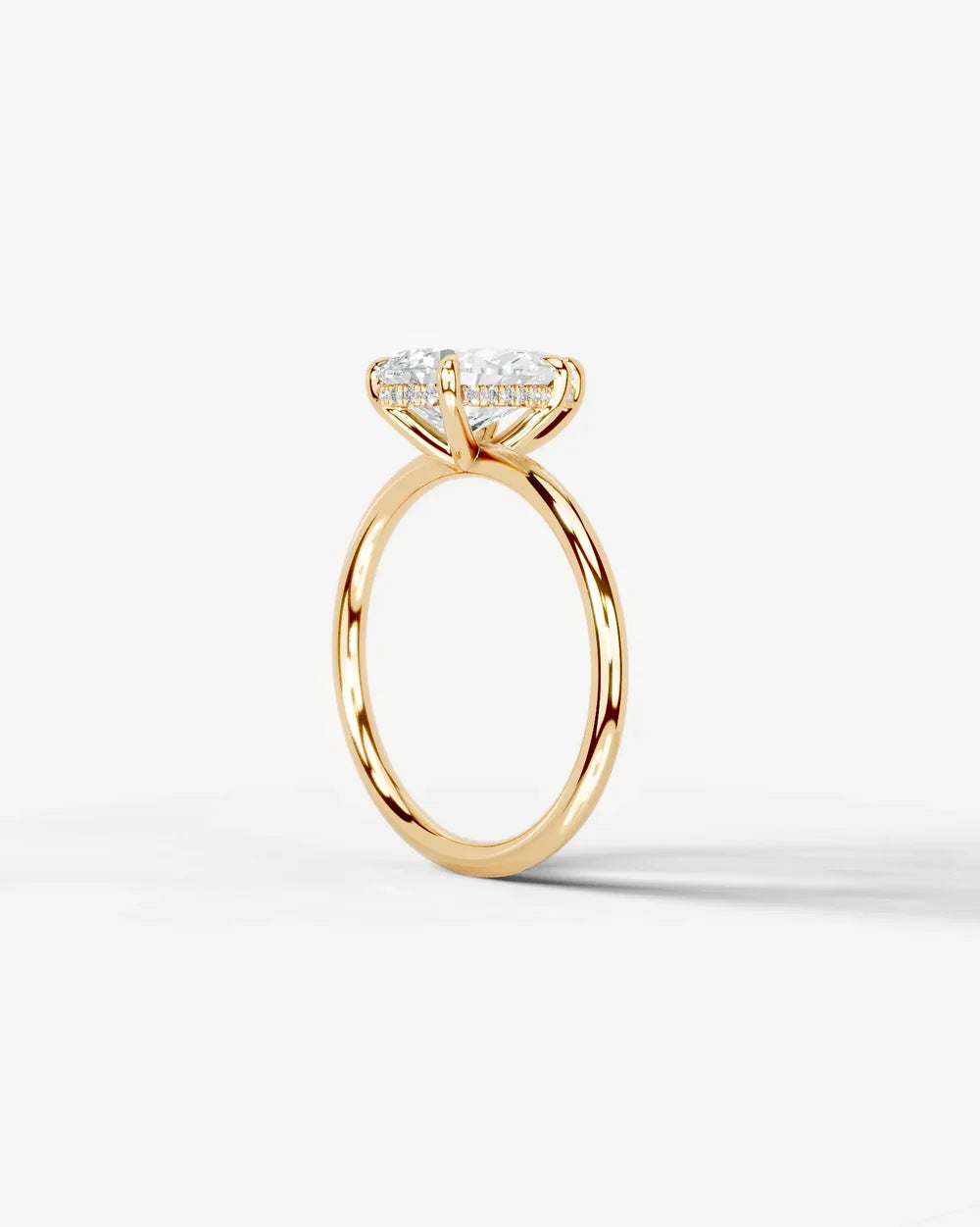 2 Carat Lab Grown Pear Diamond Pavé Basket Ring