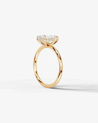 2 Carat Lab Grown Pear Diamond Pavé Basket Ring