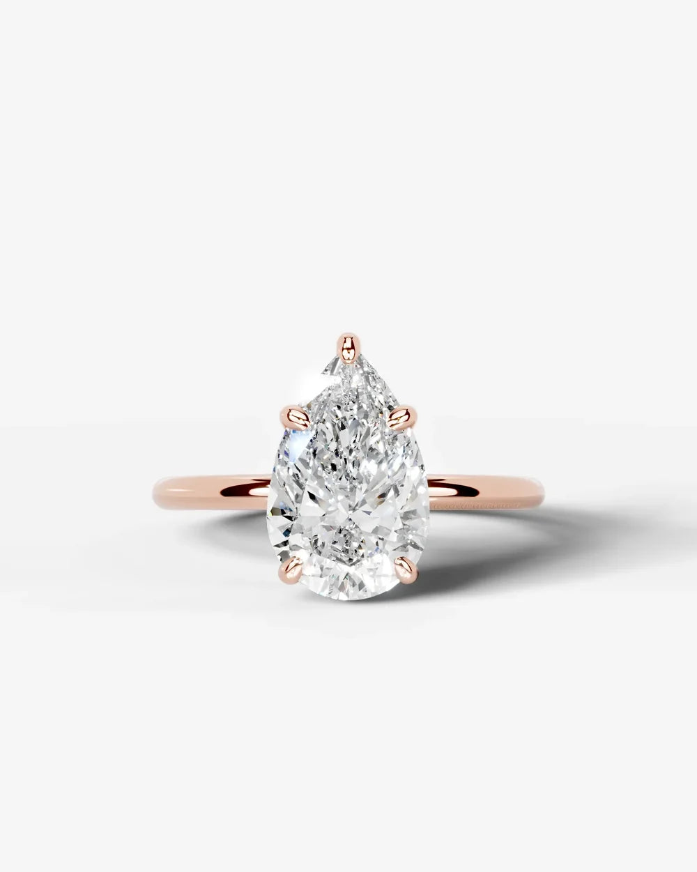 2 Carat Lab Grown Pear Diamond Pavé Basket Ring