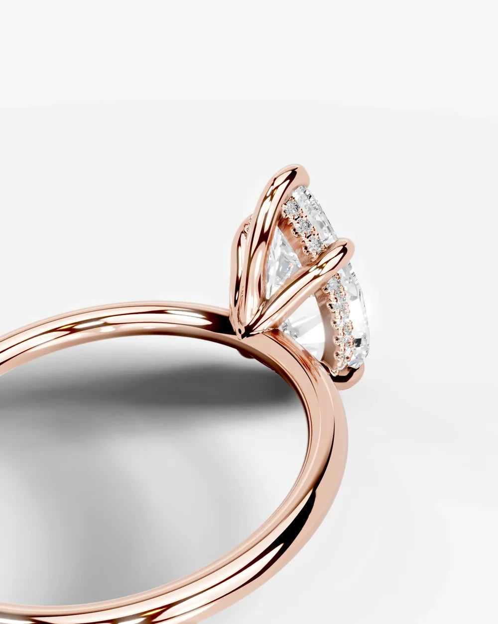 2 Carat Lab Grown Pear Diamond Pavé Basket Ring