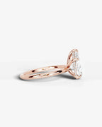 2 Carat Lab Grown Pear Diamond Pavé Basket Ring