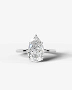 2 Carat Lab Grown Pear Diamond Pavé Basket Ring