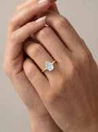 2 Carat Lab Grown Pear Diamond Pavé Basket Ring