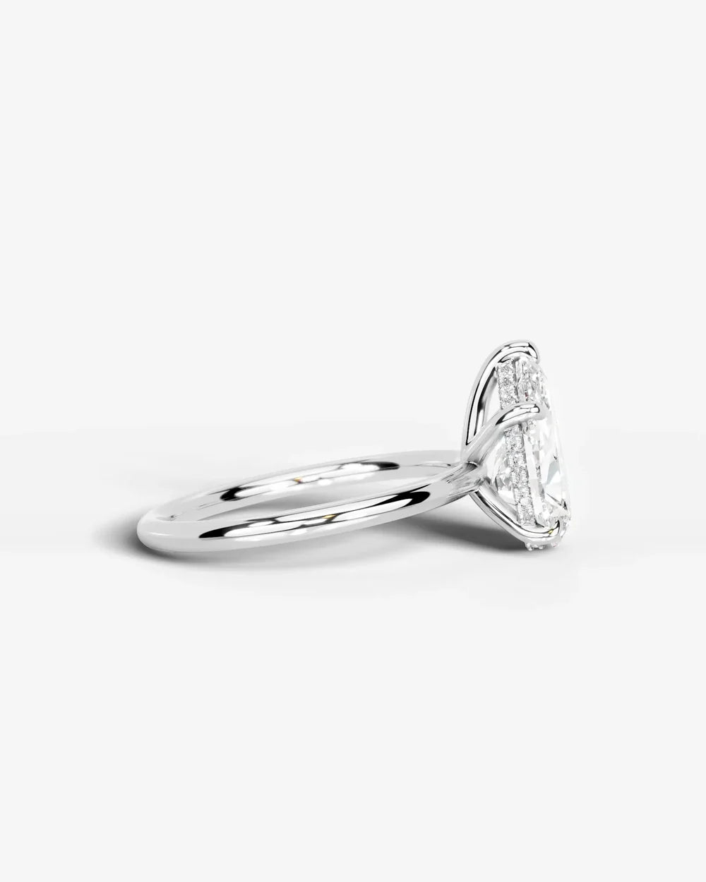 2 Carat Lab Grown Pear Diamond Pavé Basket Ring