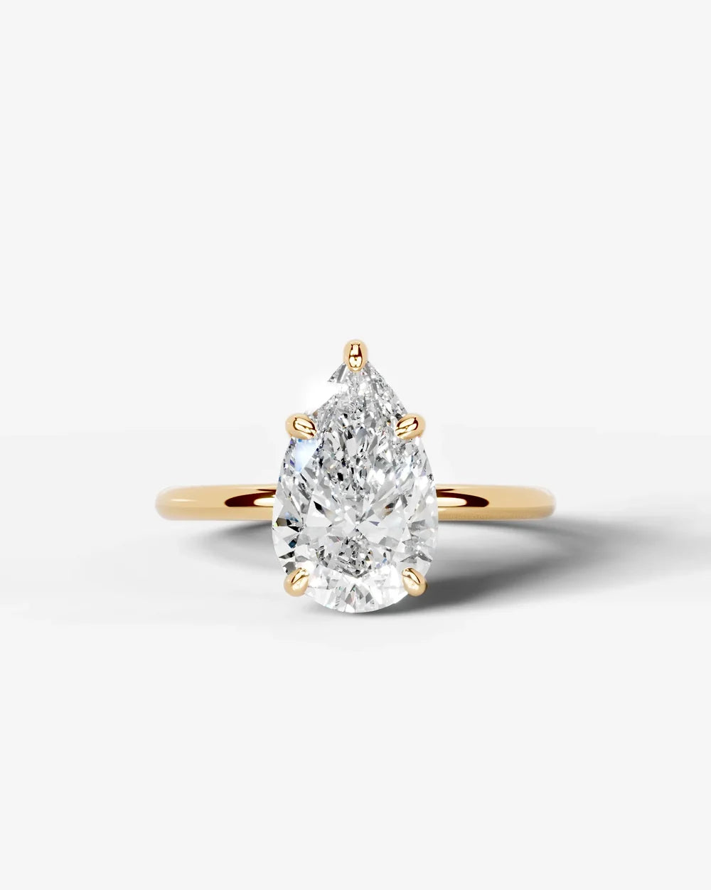 2 Carat Lab Grown Pear Diamond Pavé Basket Ring