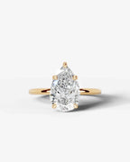2 Carat Lab Grown Pear Diamond Pavé Basket Ring