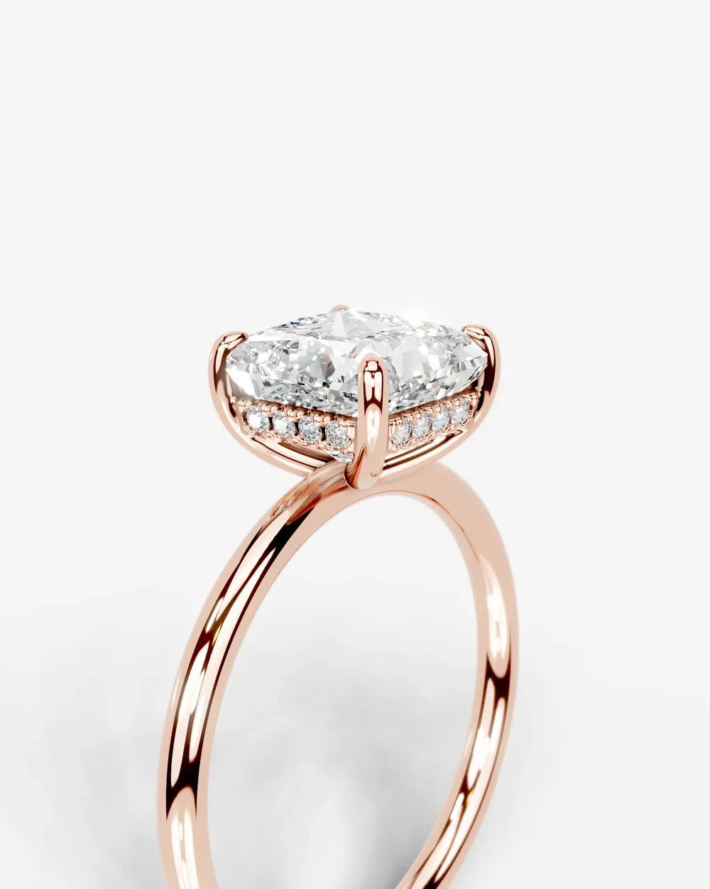 2 Carat Lab Grown Princess Cut Diamond Pavé Basket Ring