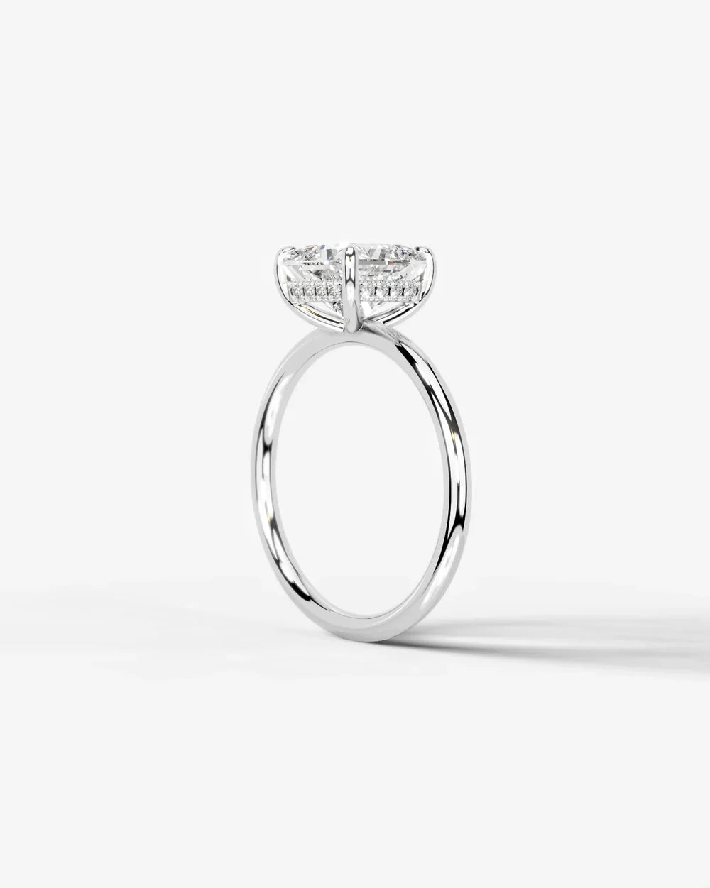 2 Carat Lab Grown Princess Cut Diamond Pavé Basket Ring