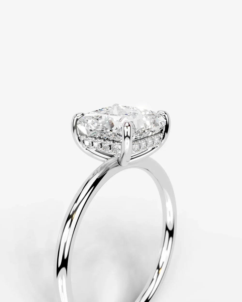 2 Carat Lab Grown Princess Cut Diamond Pavé Basket Ring