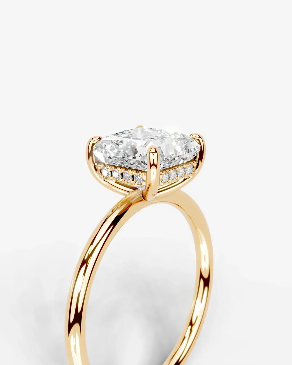 2 Carat Lab Grown Princess Cut Diamond Pavé Basket Ring