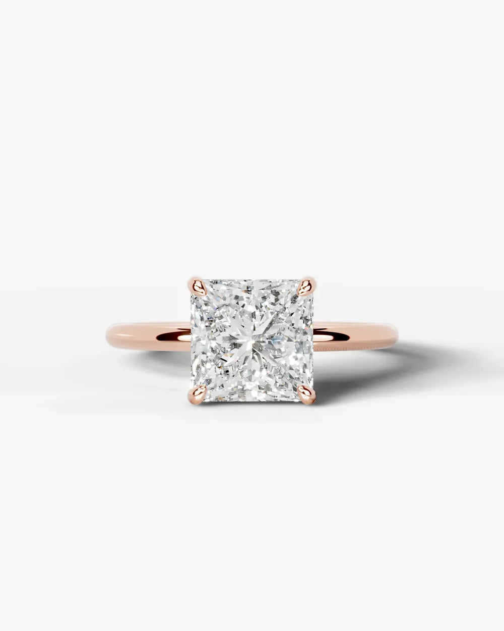 2 Carat Lab Grown Princess Cut Diamond Pavé Basket Ring